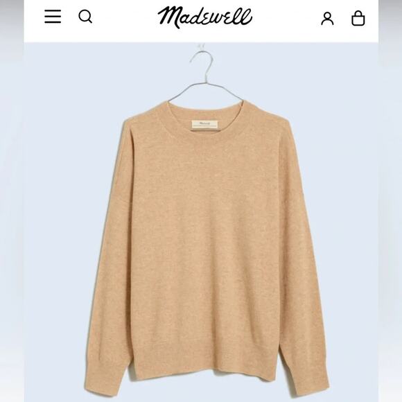 Madewell Sweaters - Madewell 100% Cashmere Crewneck Oversized Sweater Tan Size Medium $148